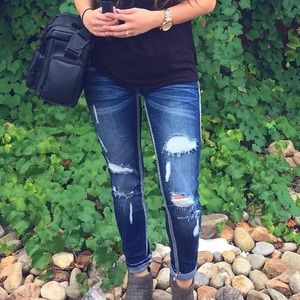 Boris distressed Rock revival Skinnies